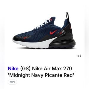 Nike Air Max 270 Midnight Navy and Red